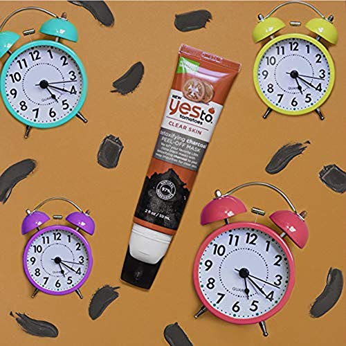 Yes To Tomatoes Charcoal Peel Off Face Mask - Detoxifies Skin, 97% Natural Ingredients - 2 Fl.Oz