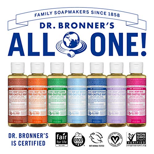 Dr. Bronner's Body Soap - Organic Oils, Fair Trade Ingredients, 18-in-1 Uses - Lavender, 4oz