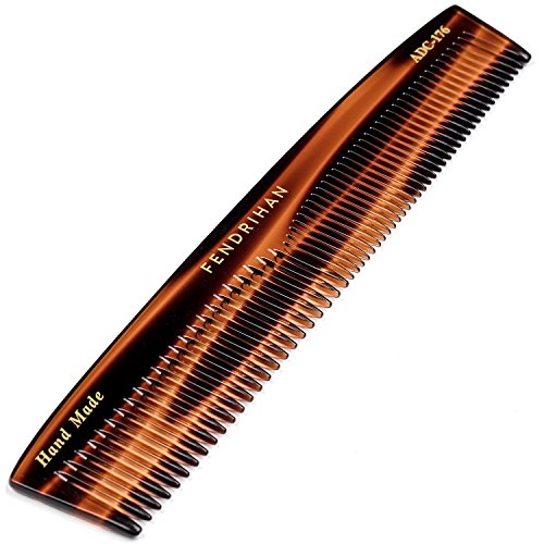 Fendrihan Double Tooth Comb - Reduces Static, Handcrafted Plant-Based Acetate - 6.7 Inches