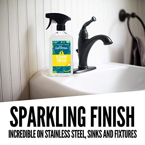 Aunt Fannie's Household Cleaner Bundle - Non-Toxic Vinegar Spray & Wipes, Lemon Scent - 35 Wipes