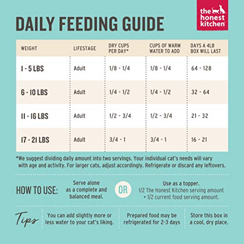The Honest Kitchen Dehydrated Turkey Cat Food - High Protein, Human Grade, Grain Free - 4 lb