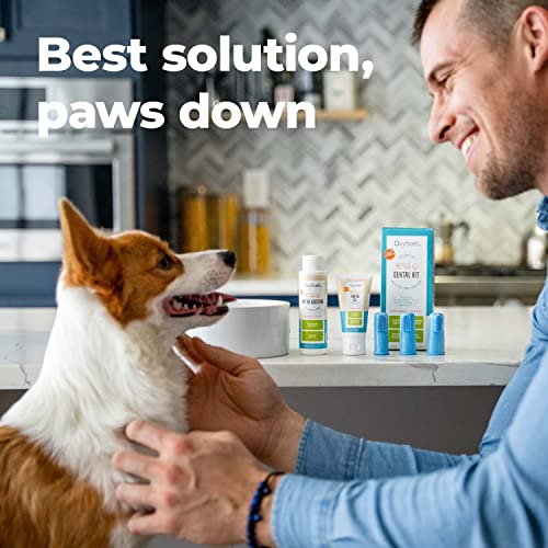 Oxyfresh Pet Dental Kit - Fresh Breath & Clean Teeth for Dogs & Cats - 1oz Toothpaste + 3oz Additive