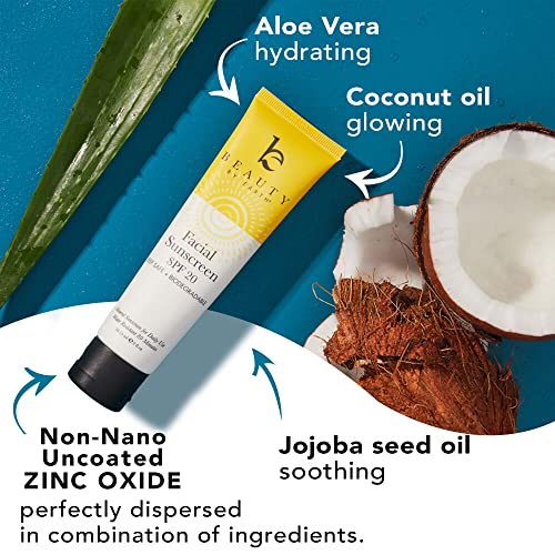 Mineral Face Sunscreen SPF 20 - Natural Ingredients, Non-Chalky, Biodegradable - Travel Size