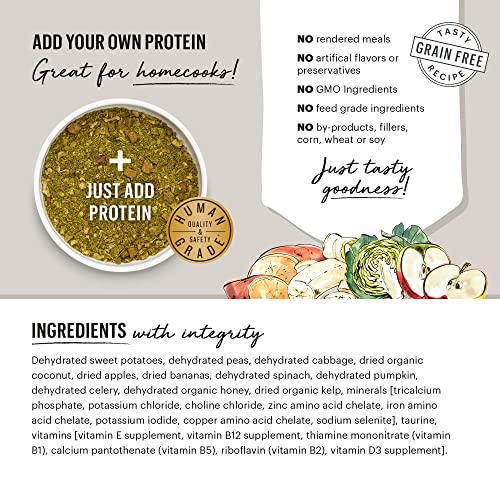 The Honest Kitchen Dog Food Base Mix - Human Grade, Grain Free, Add Your Own Protein - 7 lb