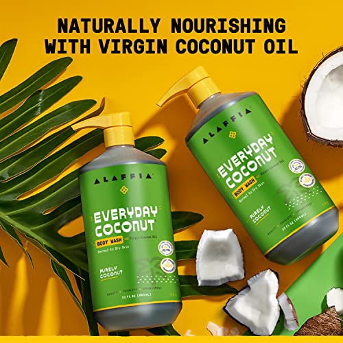 Alaffia Body Wash - Natural Moisturizing Coconut & Coffee, Vegan & Cruelty-Free - 32 Fl Oz