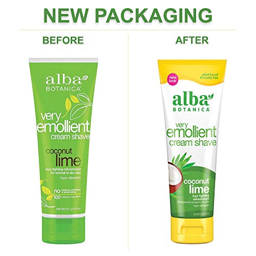 Alba Botanica Shaving Cream - Nourishing Coconut Lime Formula, 100% Vegetarian - 8 Oz
