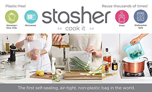 Stasher Food Storage Bag - Leak-Proof, Versatile Silicone, Freezer & Dishwasher Safe - 1.65L