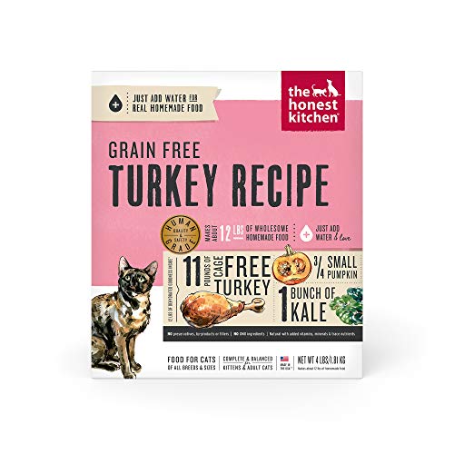 The Honest Kitchen Dehydrated Turkey Cat Food - High Protein, Human Grade, Grain Free - 4 lb