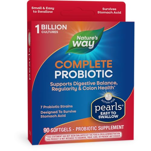 Nature's Way Probiotic Pearls - Supports Digestive Balance, 1 Billion Cultures - 90 Softgels