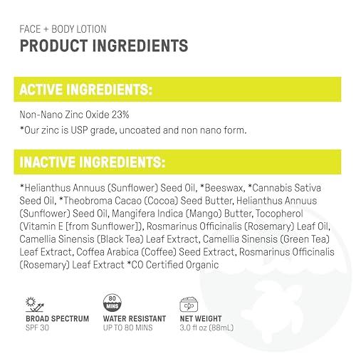 Raw Elements Mineral Sunscreen SPF 30 - Broad-Spectrum Protection, Non-Toxic, Water Resistant - 3oz