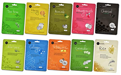Celavi Collagen Face Mask - Antioxidant Hydration, Natural Ingredients - 10 Sheets