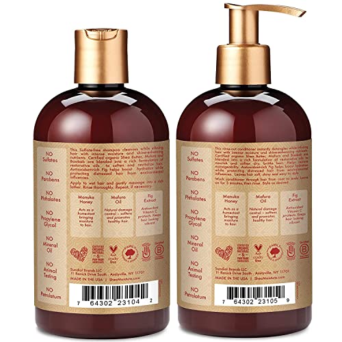 SheaMoisture Shampoo & Conditioner Set - Hydrate & Repair with Manuka Honey, 13 Fl Oz Each