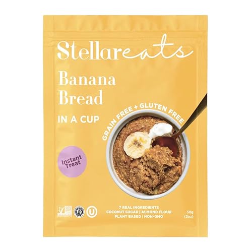 Stellar Eats Instant Banana Bread Snack - 8g Protein, Plant-Based, Non-GMO - 8 Pack