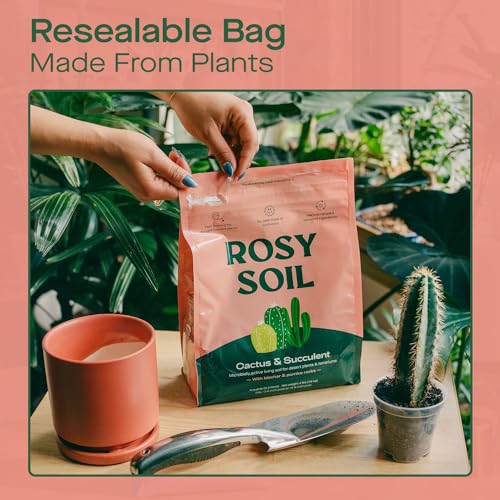 Rosy Soil Succulent & Cactus Potting Mix - Promotes Healthy Root Growth, 8 Quarts Total