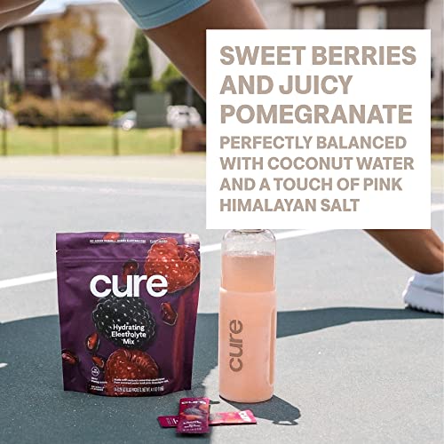 Cure Hydration Plant-Based Electrolyte Drink Mix - Rapid Rehydration, Non-GMO, Vegan - 14 Packets