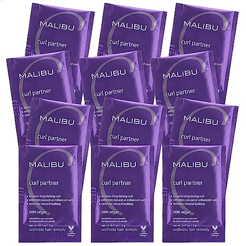 Malibu C Curl Partner Treatment - Detoxifies Mineral Buildup for Healthier, Bouncier Curls - 12 Pack