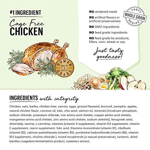 The Honest Kitchen Dry Dog Food - Human Grade Chicken & Oats, No Fillers or Preservatives - 5 lb