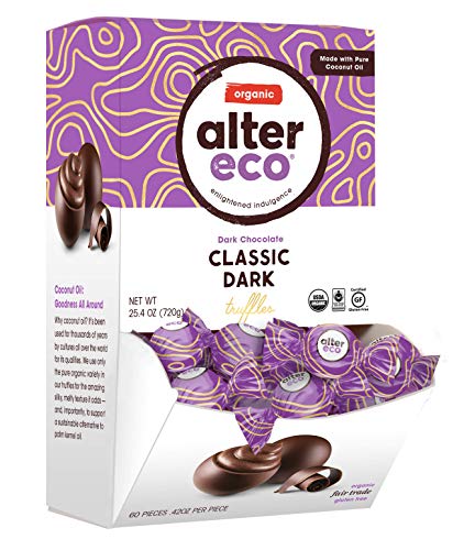 Alter Eco Dark Cocoa Chocolate Truffles - Fair Trade, Organic, Non-GMO - 60 Count, 25.2oz