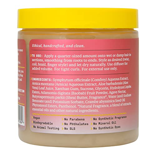 Alaffia Hair Styling Cream - Hydrates & Defines Tight Curls with Shea Butter - 8 Oz