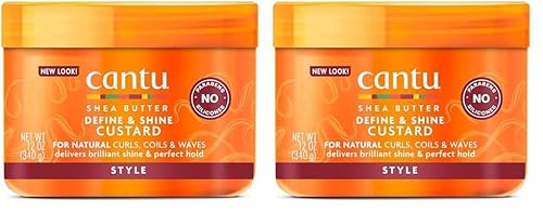 Cantu Define & Shine Custard - Nourishing Hold, No Harsh Chemicals, 12 oz (Pack of 2)