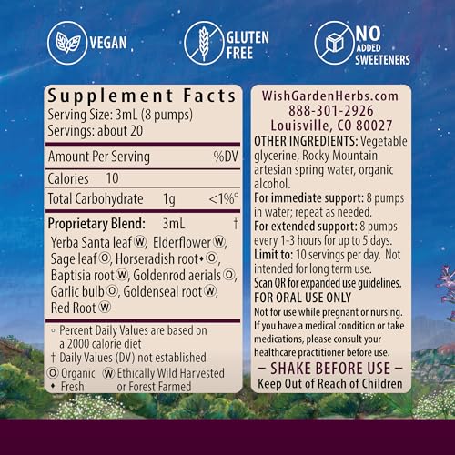 WishGarden Herbs Kick-Ass Sinus - Herbal Relief for Congestion & Pressure, Organic Ingredients - 2oz