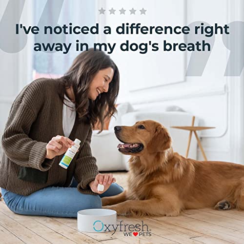 Oxyfresh Pet Dental Kit - Fresh Breath & Clean Teeth for Dogs & Cats - 1oz Toothpaste + 3oz Additive