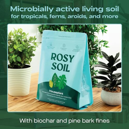 Rosy Soil Indoor Potting Soil - Boosts Plant Growth, Peat-Free, Biochar-Enriched - 4qt