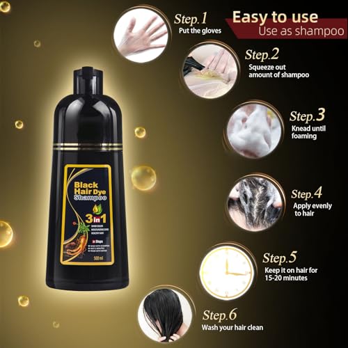 Ivnil Meidu Dark Brown Shampoo - 100% Gray Coverage, Herbal Ingredients, Easy Application - 200ml