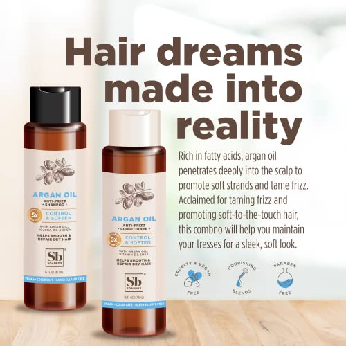 Soapbox Argan Oil & Shea Butter Conditioner - Volumizing, Vegan, Color Safe - 16oz, Pack of 3