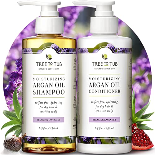 Tree To Tub Shampoo & Conditioner Set - Hydrates Dry Hair, Soothes Scalp, Lavender - 16oz