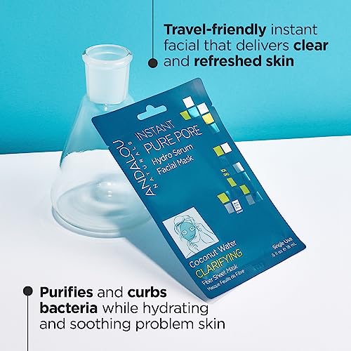 Andalou Naturals Face Mask - Hydrating Hydro Serum with Coconut Water, Non-GMO - 0.6 Fl Oz