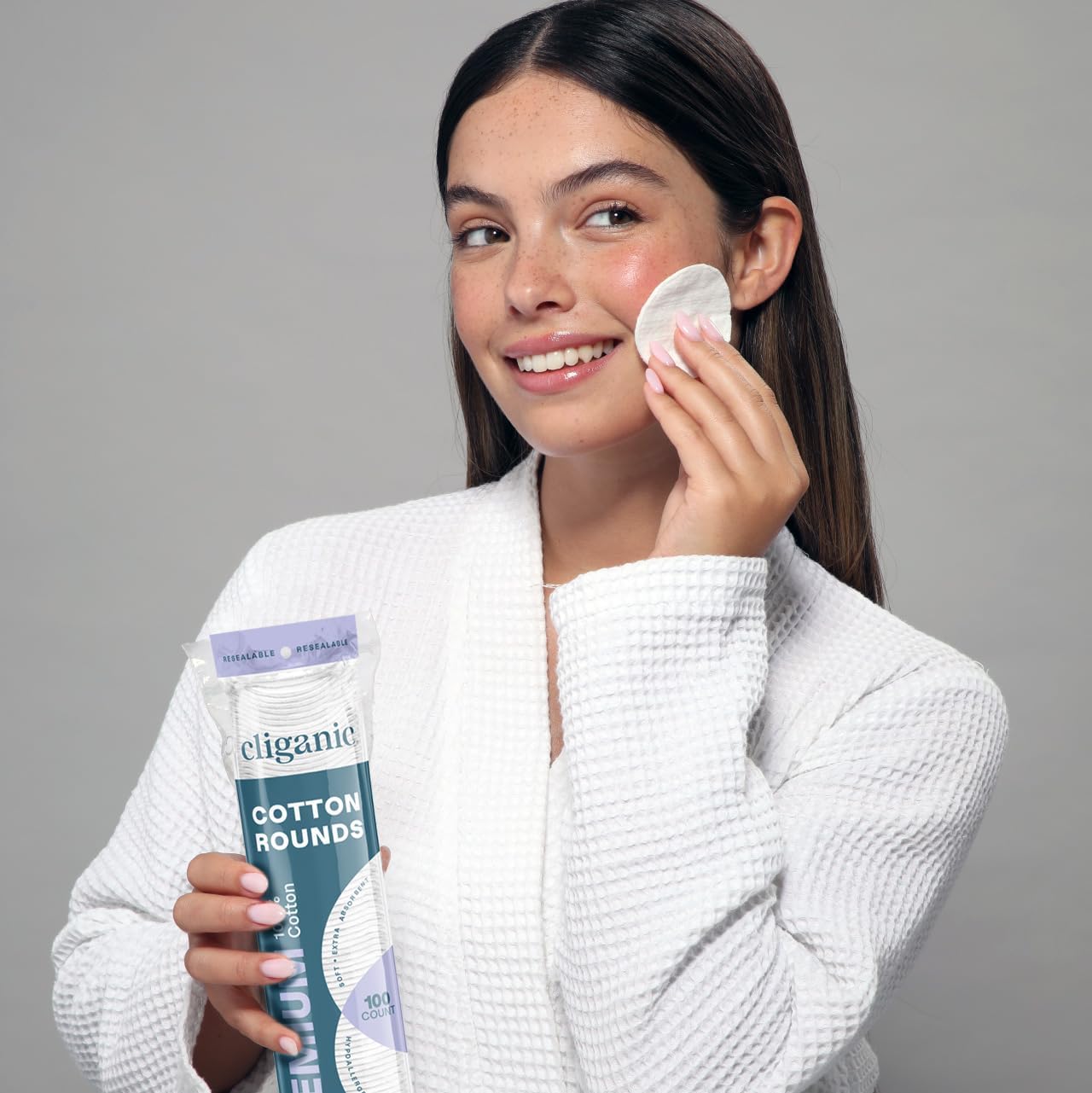 Cliganic Cotton Rounds - Lint-Free, Hypoallergenic Makeup Remover, 100% Pure Cotton - 300 Count