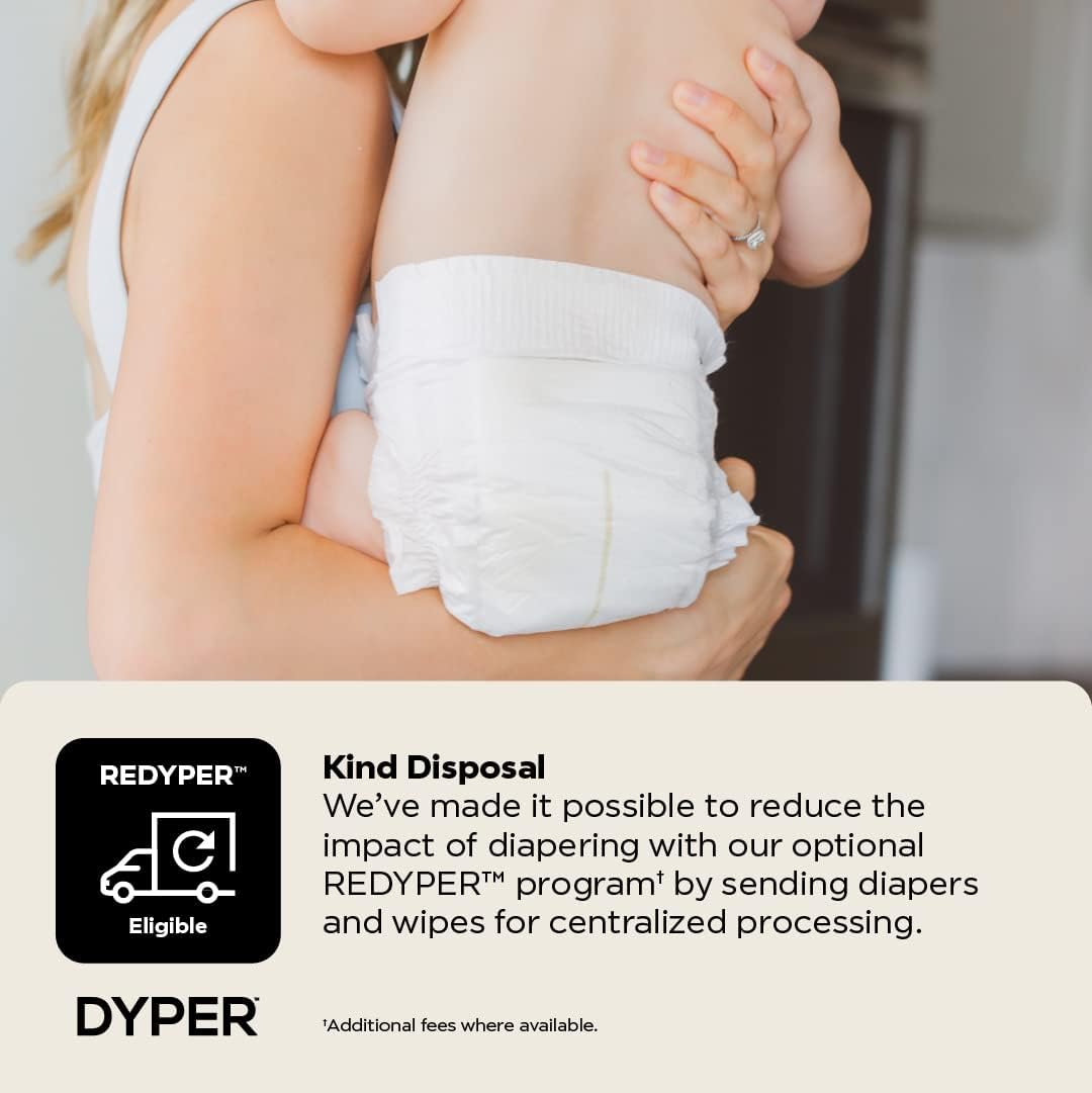 DYPER Baby Diapers - Plant-Based, Hypoallergenic, Soft & Absorbent, Size Newborn - 34 Count