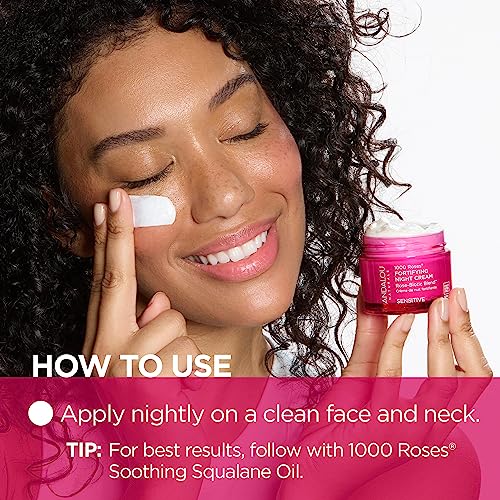 Andalou Naturals 1000 ROSES Night Cream - Moisturizes, Soothes & Revitalizes - 100% Vegan, 1.7oz