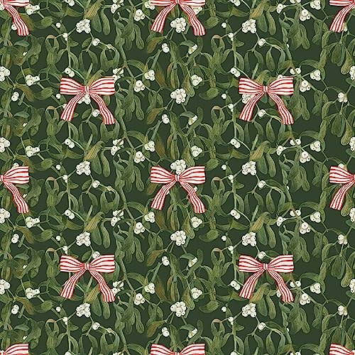 Waterleaf Paper Co. Dissolvable Gift Wrap - Mistletoe Design, Compostable, 6 Sq Ft