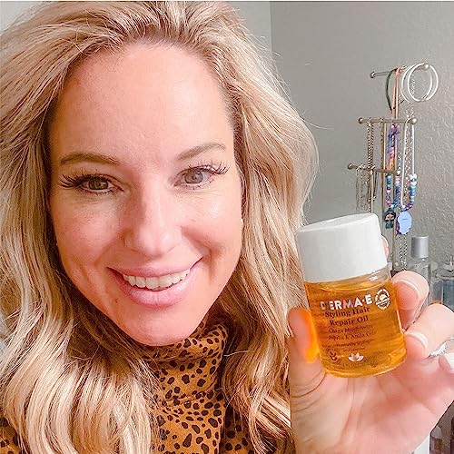 Derma E Hair Oil - Nourishing Scalp Treatment, Anti-Frizz & Breakage, 100% Vegan - 1 fl oz