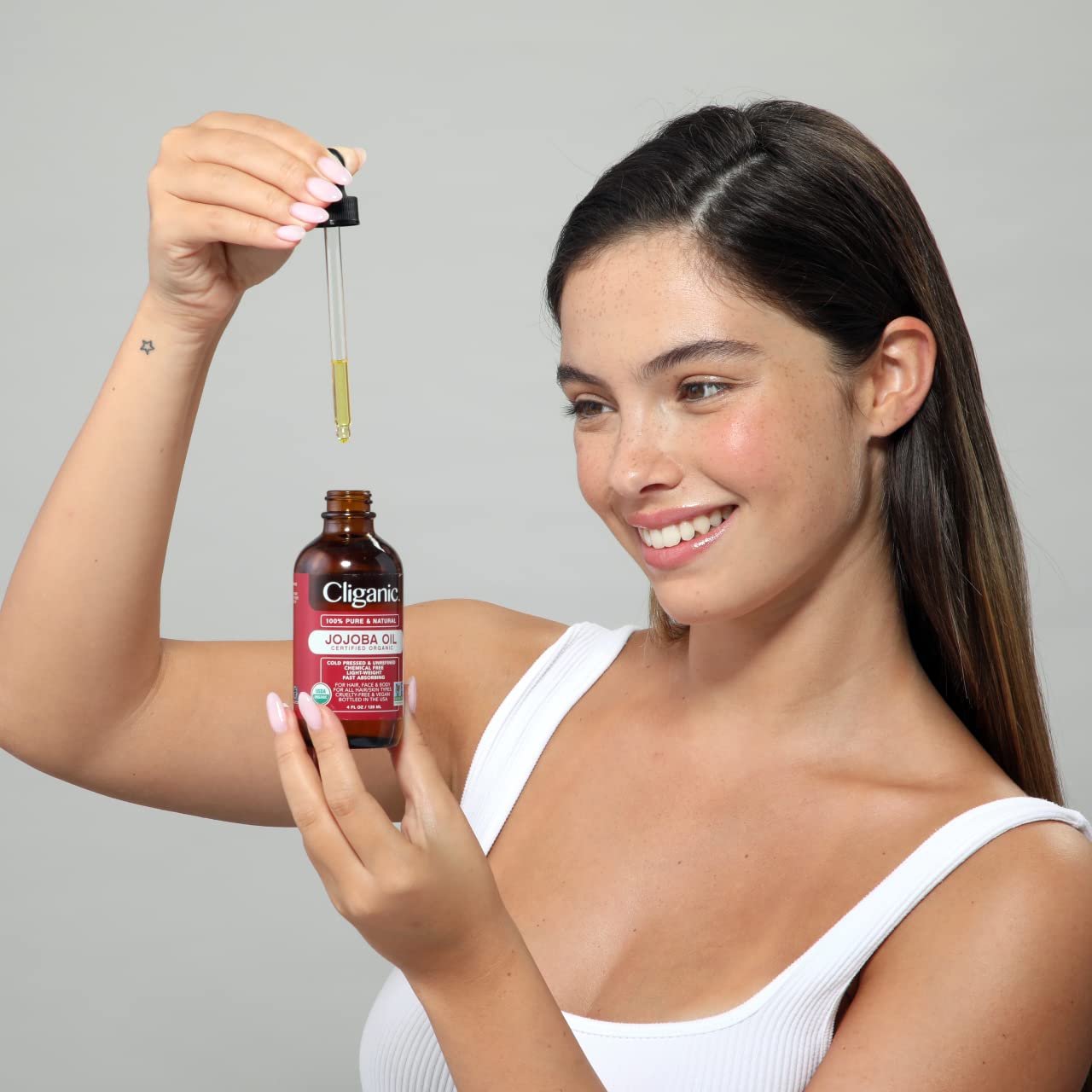 Cliganic Organic Jojoba Oil - 100% Pure Moisturizing Oil for Skin & Hair, Non-GMO, Vegan - 4oz