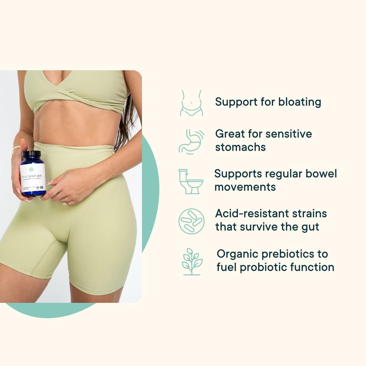 Ora Organic Probiotic - 16 Billion CFU for Digestive Health, Vegan with Prebiotics - 30 Caps