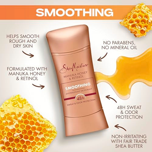 SheaMoisture Deodorant Stick - 48HR Sweat & Odor Protection, Manuka Honey & Retinol - 2.6oz