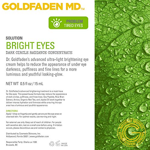 GOLDFADEN MD Skin Care Kit - Brightening Eye Cream & Exfoliator, Organic Ingredients - 2pcs