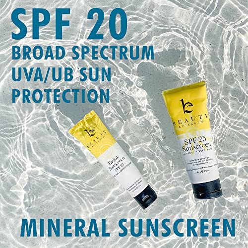 Mineral Face Sunscreen SPF 20 - Natural Ingredients, Non-Chalky, Biodegradable - Travel Size
