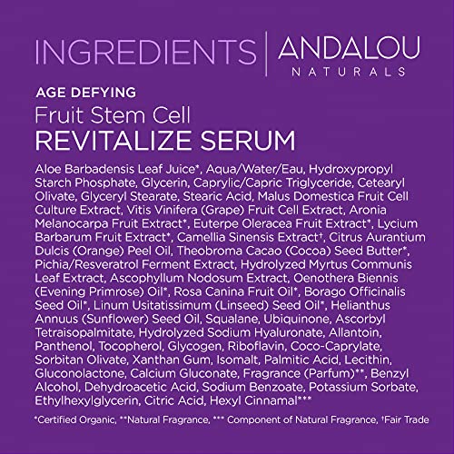 Andalou Naturals Face Serum - Supports Firmness & Youthful Skin, Non-GMO Ingredients - 1.1 Fl Oz