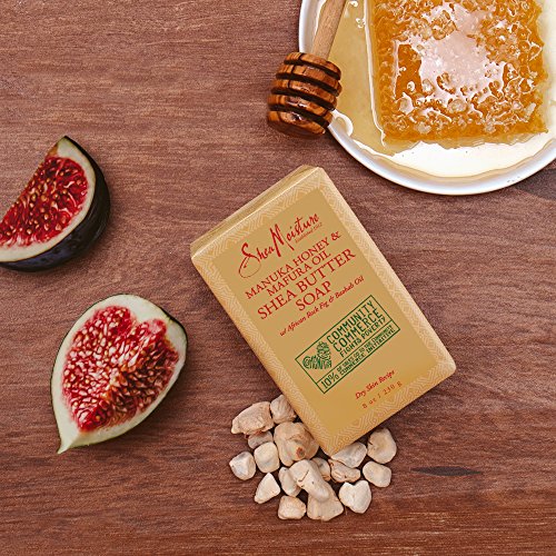 SheaMoisture Manuka Honey & Mafura Oil Soap - Hydrating Bar for Dry Skin, Organic Ingredients - 8oz