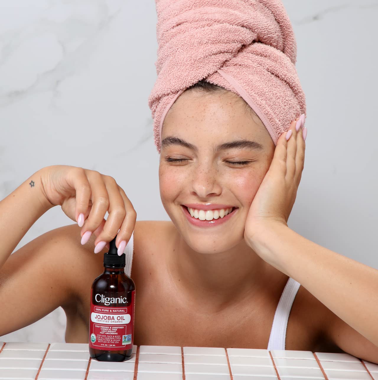 Cliganic Organic Jojoba Oil - 100% Pure Moisturizing Oil for Skin & Hair, Non-GMO, Vegan - 4oz