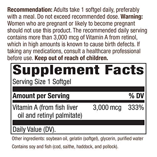 Nature's Way Vitamin A - Supports Eye Health & Immune Function, Gluten-Free - 100 Softgels