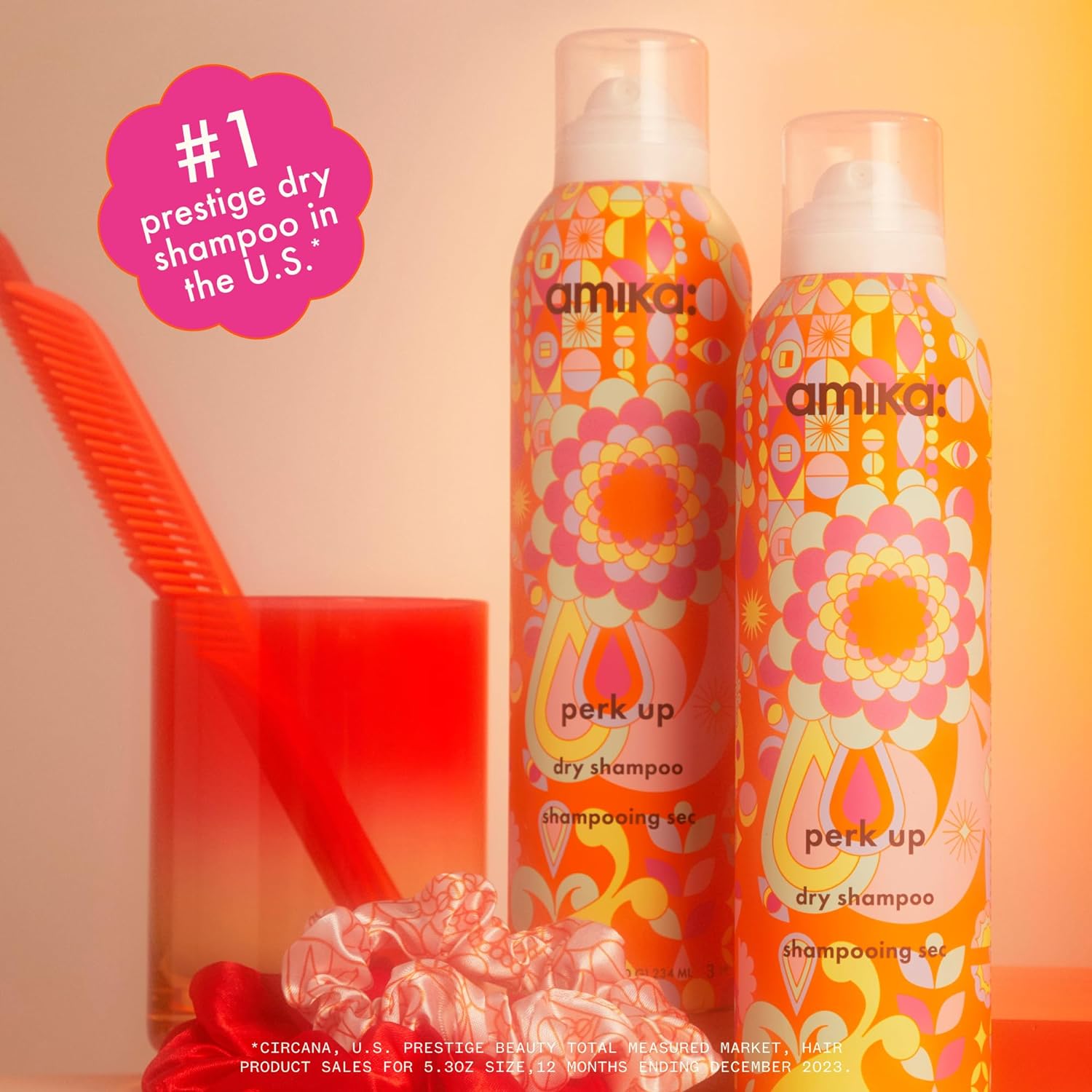 amika Perk Up Dry Shampoo - Fresh Look with No Residue, Rice Starch Formula - 5.3 oz