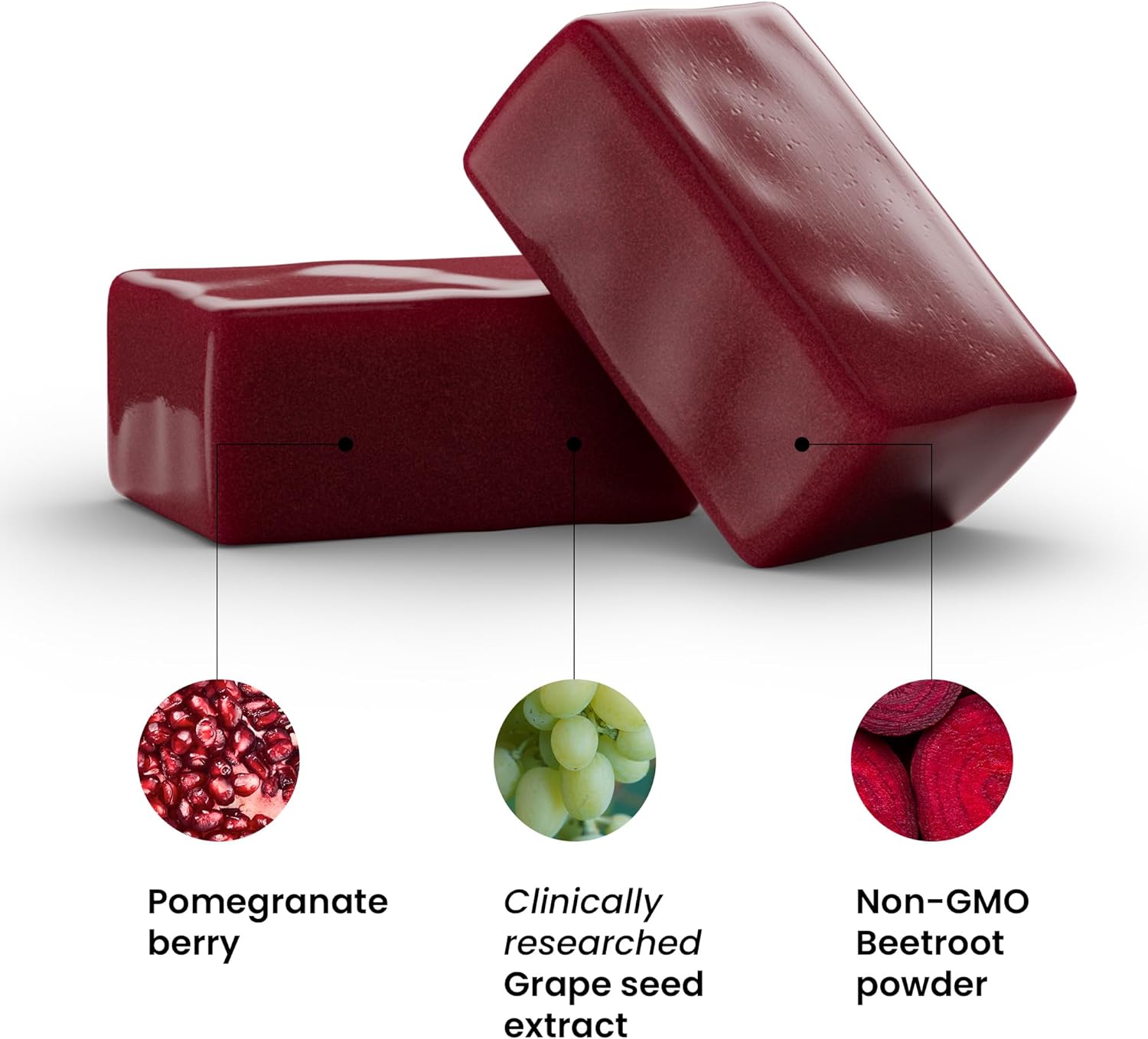 humanN SuperBeets Heart Chews - Blood Pressure & Energy Support, Grape Seed Extract - 60 Count
