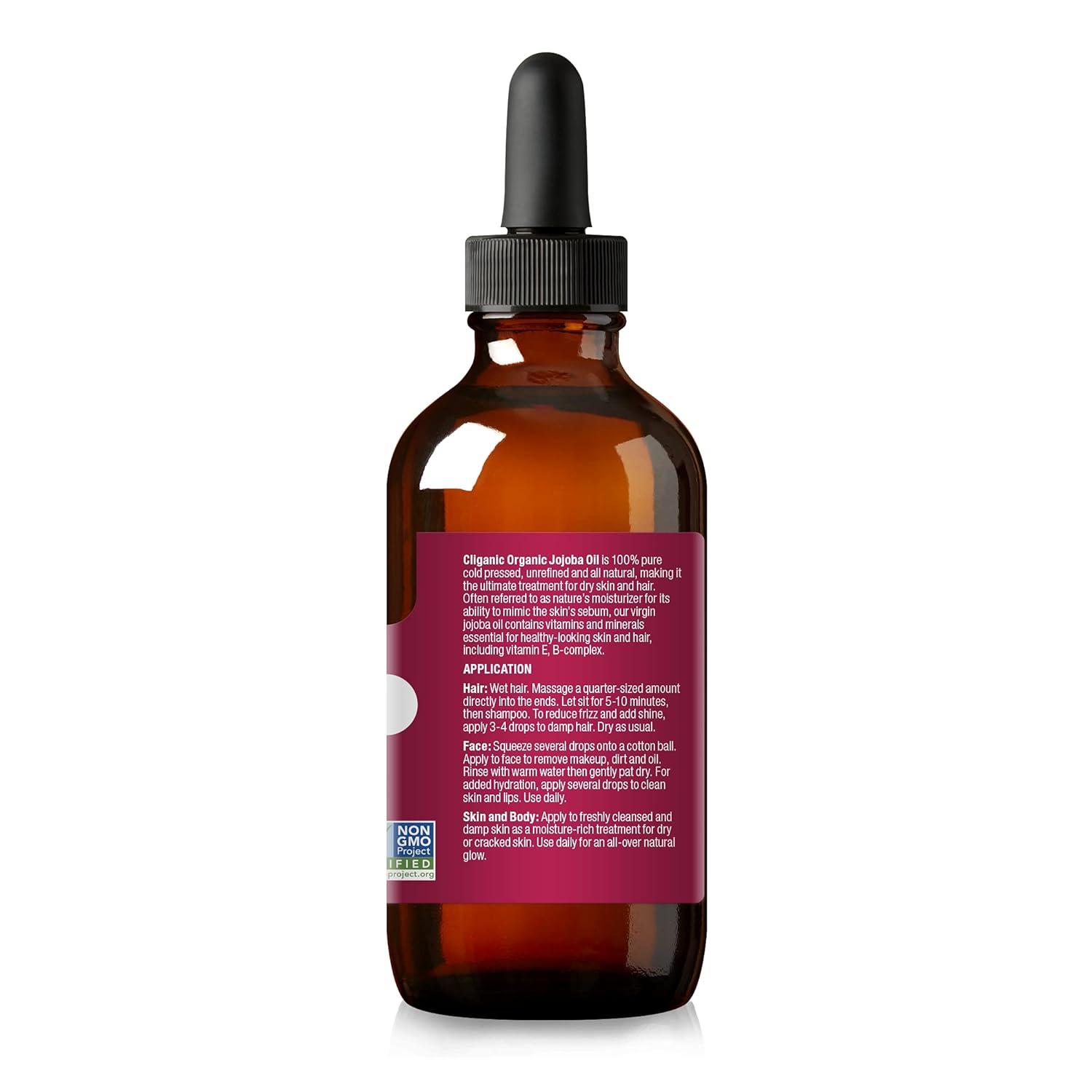Cliganic Organic Jojoba Oil - 100% Pure Moisturizing Oil for Skin & Hair, Non-GMO, Vegan - 4oz
