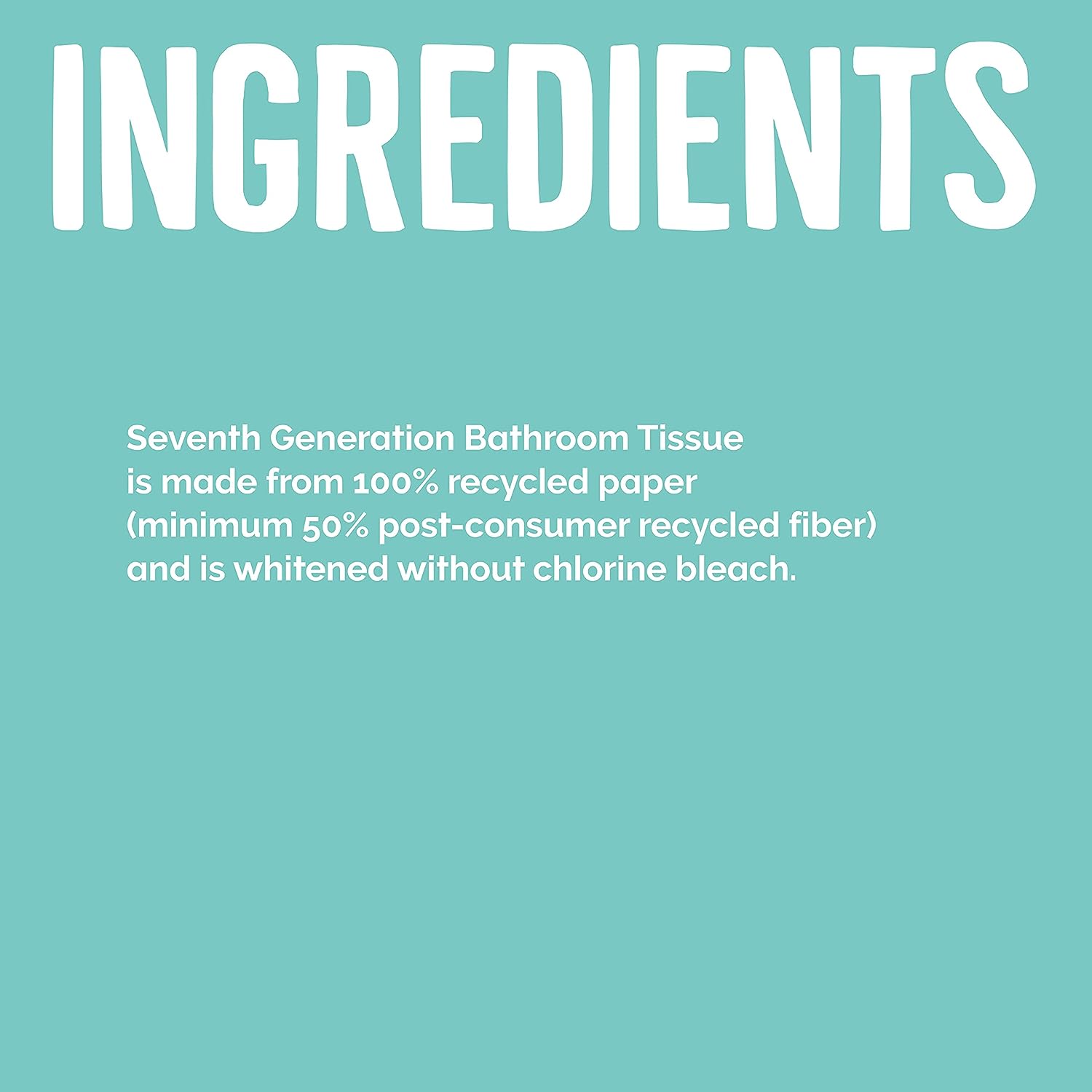 Seventh Generation Toilet Paper - Soft, Strong, 100% Recycled, Chlorine-Free - 48 Rolls