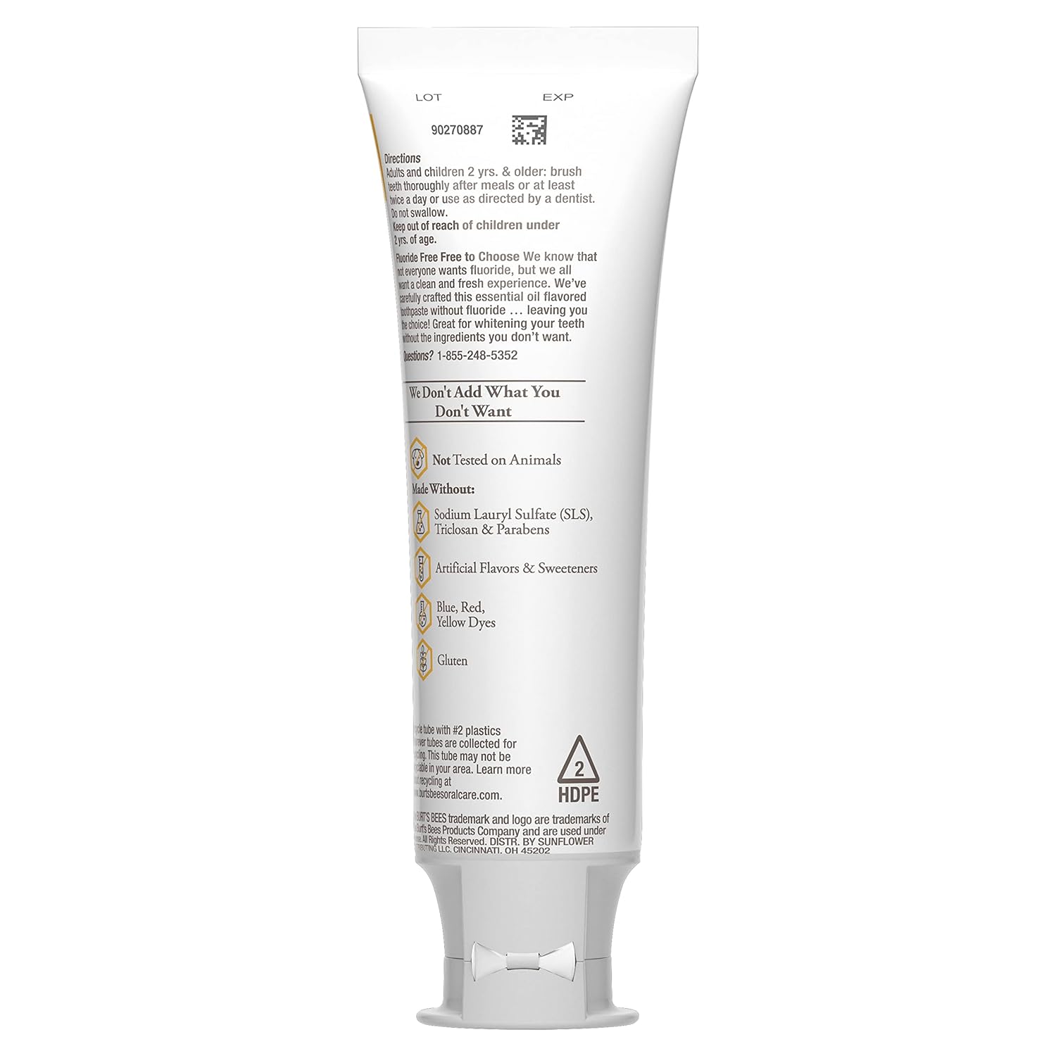 Burt's Bees Fluoride-Free Toothpaste - Zen Peppermint, Stain Removal, 4.7oz